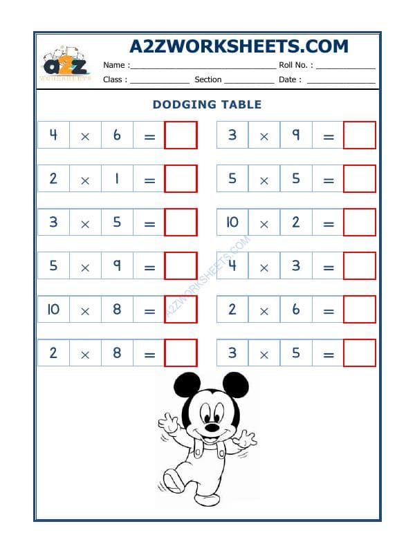 A2ZWorksheets:Maths-Multiplication-Dodging Table - 06