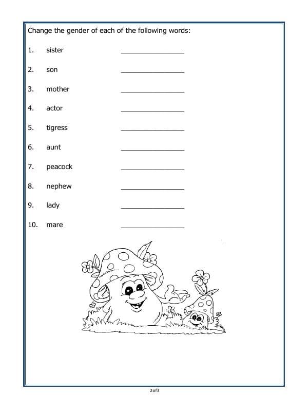 A2ZWorksheets:English-Grammar-Genders