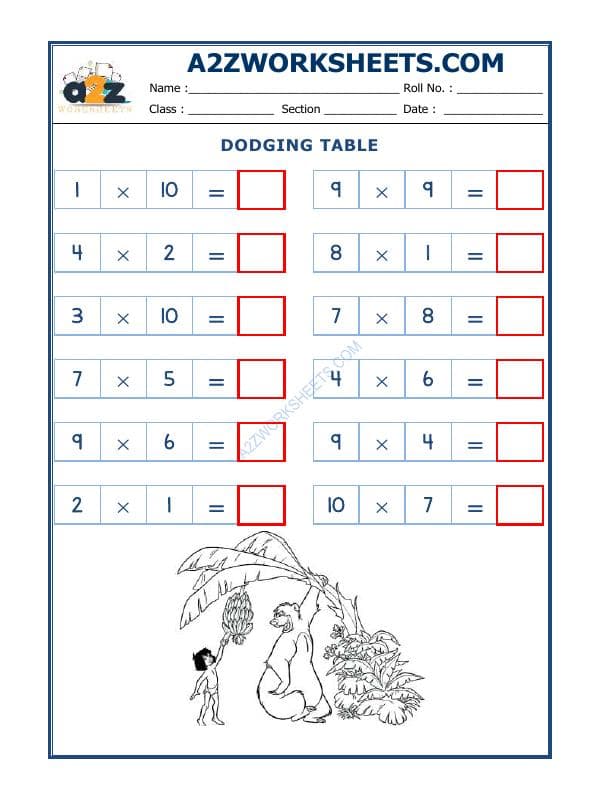 A2ZWorksheets:Maths-Multiplication-Dodging Table - 15