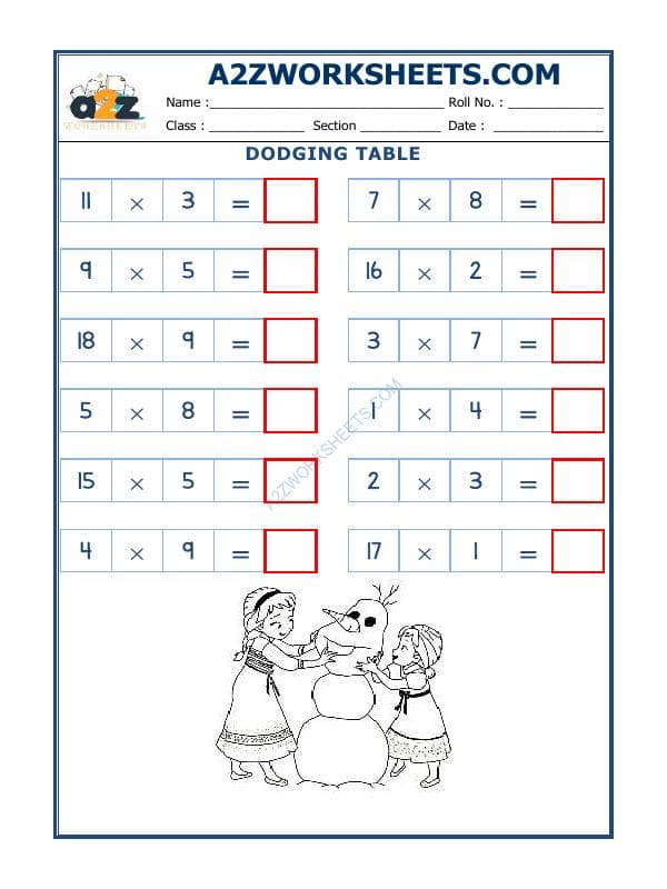 A2ZWorksheets:Maths-Multiplication-Dodging Table - 03