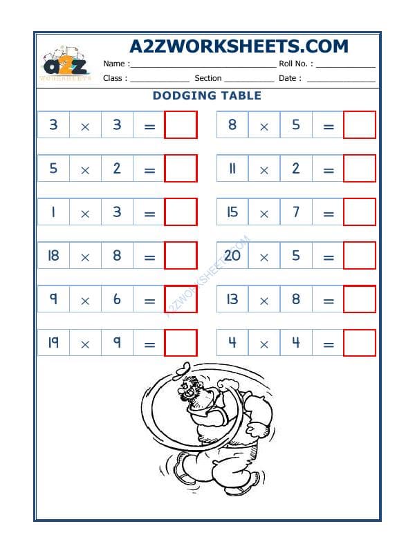 A2ZWorksheets:Maths-Multiplication-Dodging Table - 07