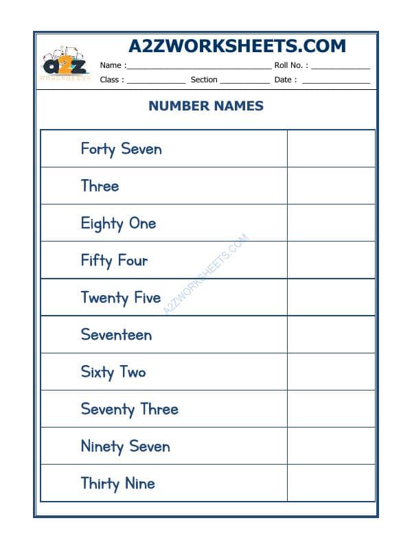 Number Names - 28