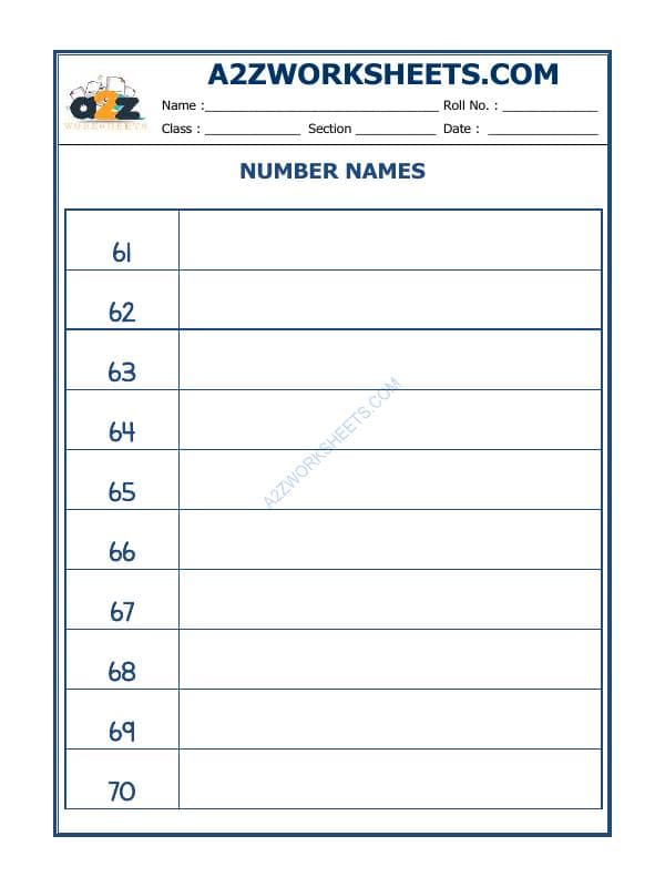 A2ZWorksheets:Maths-Numbers-Number Names - 35