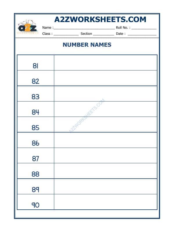 Number Names - 37