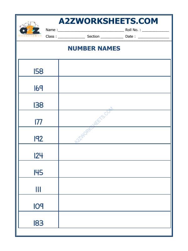 Number Names - 39