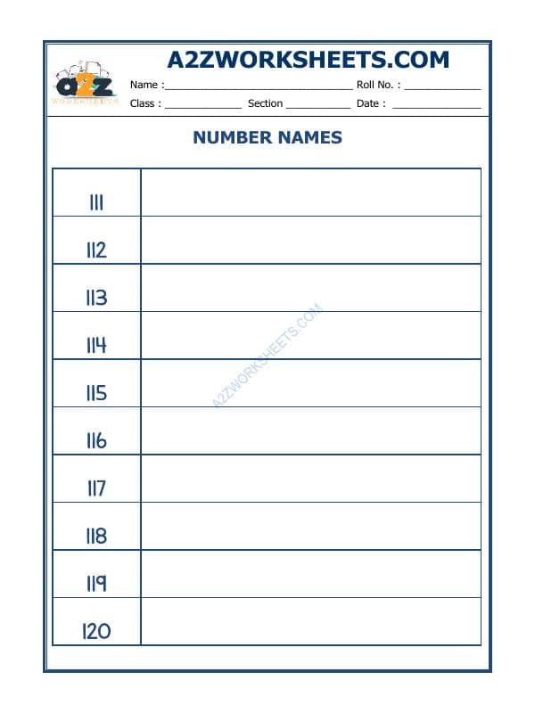 A2ZWorksheets:Maths-Numbers-Number Names - 46