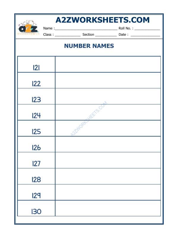 A2ZWorksheets:Maths-Numbers-Number Names - 47
