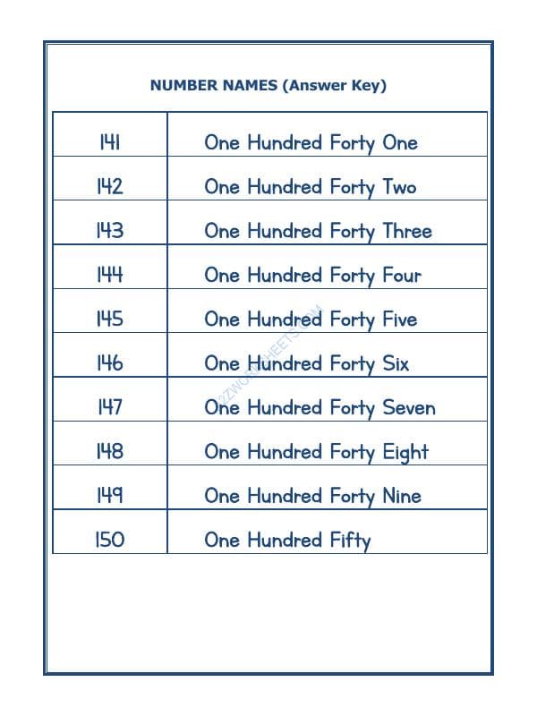 A2ZWorksheets:Maths-Numbers-Number Names - 49
