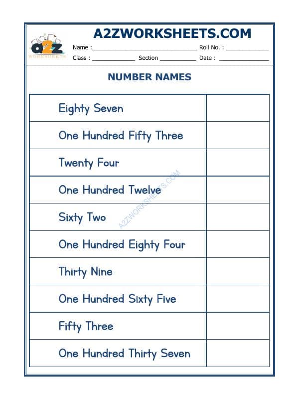 Number Names - 58