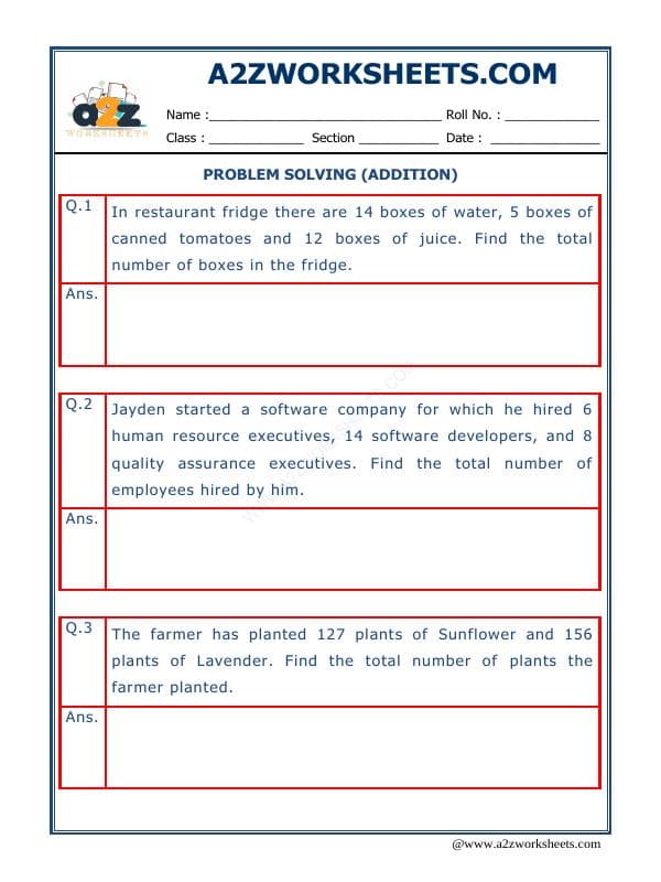 Addition Word Problems - 09