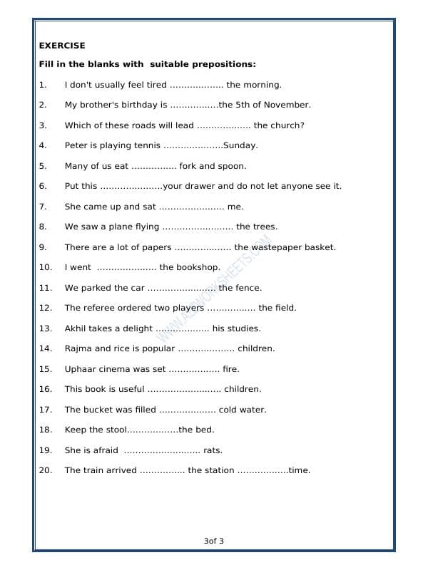 A2ZWorksheets:English-Grammar-Prepositions