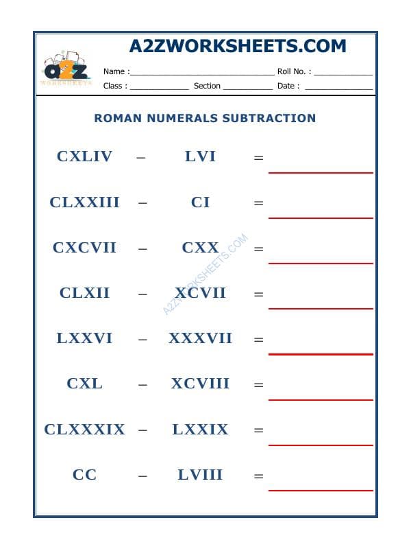Roman Numerals - 19