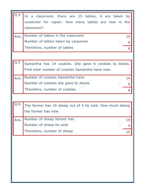 A2ZWorksheets:Maths-Subtraction-Subtraction Word Problems - 01