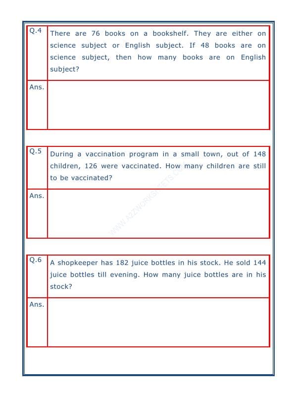 A2ZWorksheets:Maths-Subtraction-Subtraction Word Problems - 04