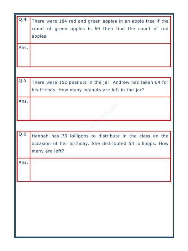 A2ZWorksheets:Maths-Subtraction-Subtraction Word Problems - 01