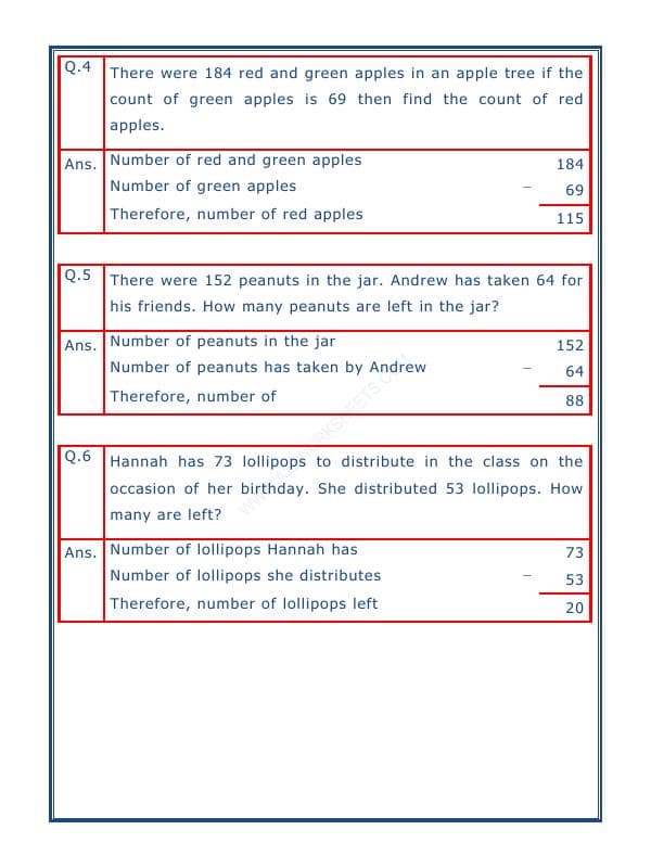 A2ZWorksheets:Maths-Subtraction-Subtraction Word Problems - 01