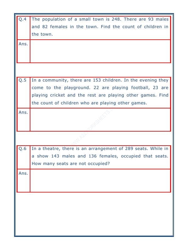 A2ZWorksheets:Maths-Subtraction-Subtraction Word Problems - 02