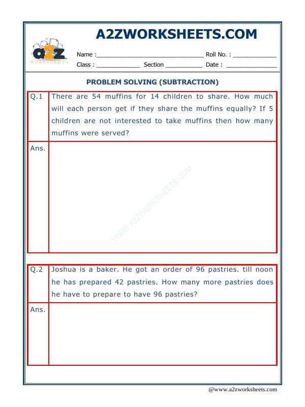 Subtraction Word Problems - 05