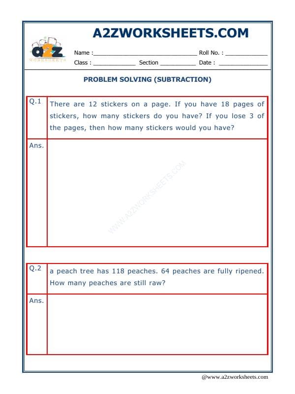 Subtraction Word Problems - 06