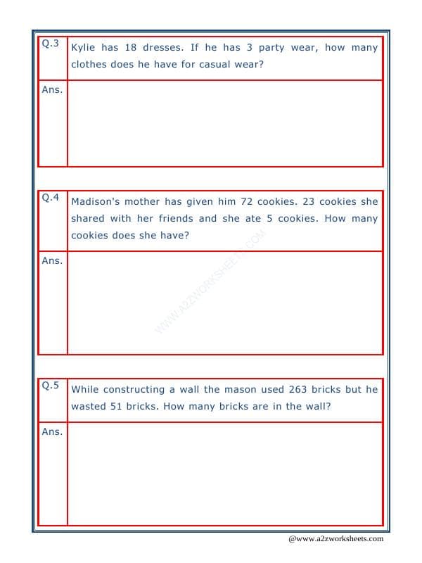 A2ZWorksheets:Maths-Subtraction-Subtraction Word Problems - 06