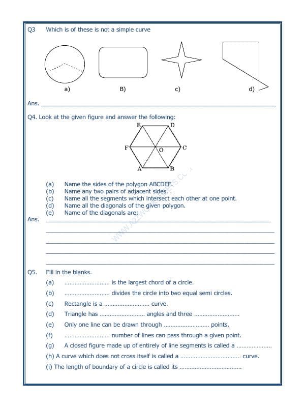 A2ZWorksheets:Maths-Geometry-Basic Geometrical Ideas-02