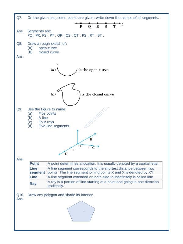 A2ZWorksheets:Maths-Geometry-Basic Geometrical Ideas-02