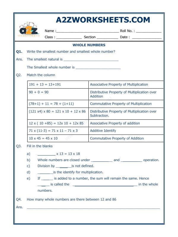 A2ZWorksheets:Maths-Numbers-Whole Numbers - 04
