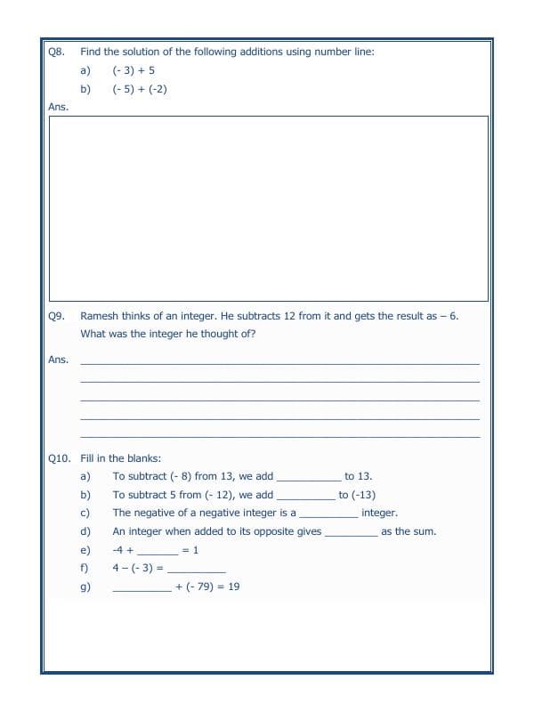 A2ZWorksheets:Maths-Integers-Integers - 02