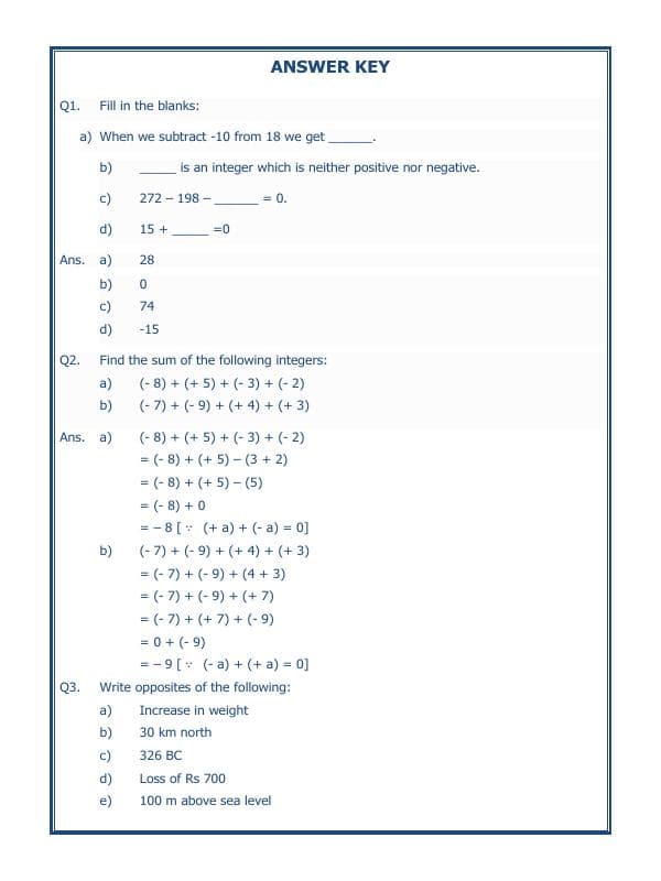 A2ZWorksheets:Maths-Integers-Integers - 02