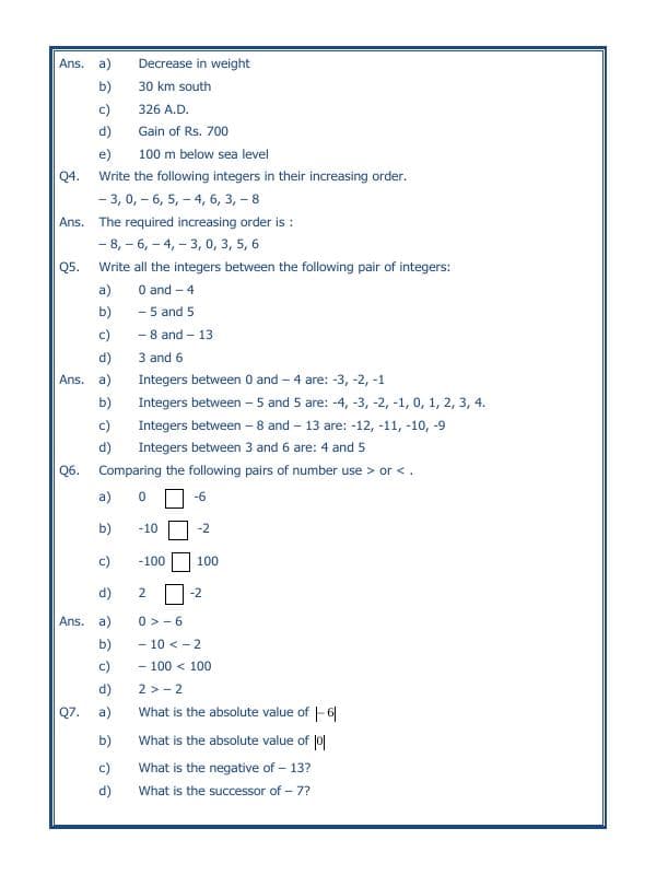 A2ZWorksheets:Maths-Integers-Integers - 02