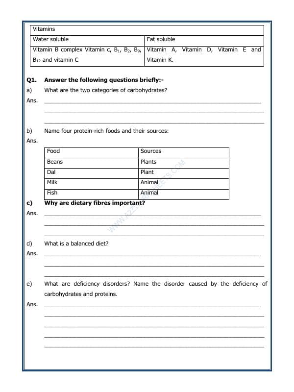 A2ZWorksheets:Science-Basic Necessities-Components Of Food-01