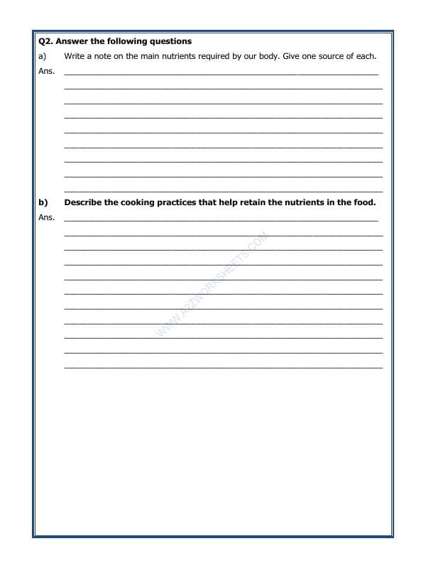 A2ZWorksheets:Science-Basic Necessities-Components Of Food-01