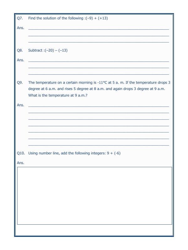 A2ZWorksheets:Maths-Integers-Integers - 03