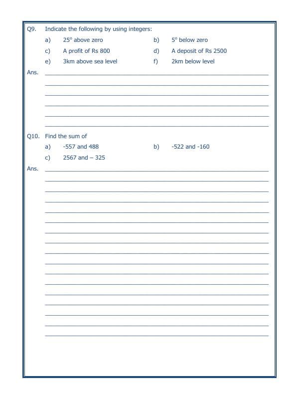 A2ZWorksheets:Maths-Integers-Integers - 04