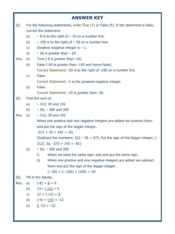 A2ZWorksheets:Maths-Integers-Integers - 05