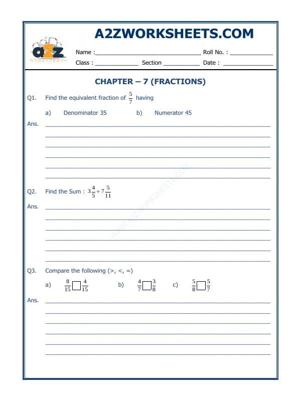 A2ZWorksheets:Maths-Fractions-Fractions - 02