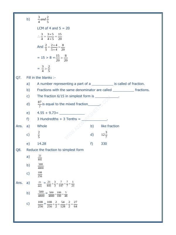 A2ZWorksheets:Maths-Fractions-Fractions - 03