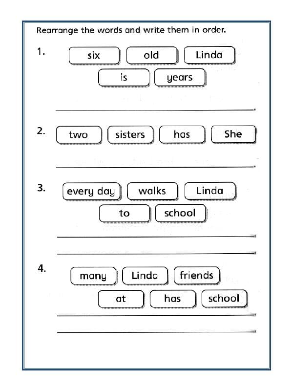 A2ZWorksheets:English-Grammar-Rearranging Words