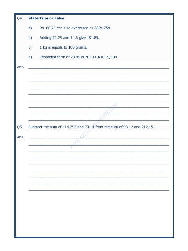 A2ZWorksheets:Maths-Decimals-Decimals - 02