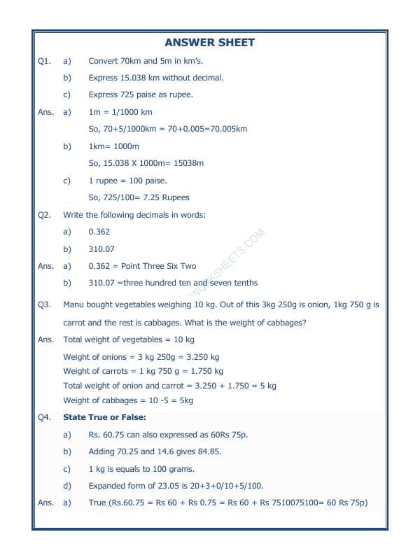 A2ZWorksheets:Maths-Decimals-Decimals - 02