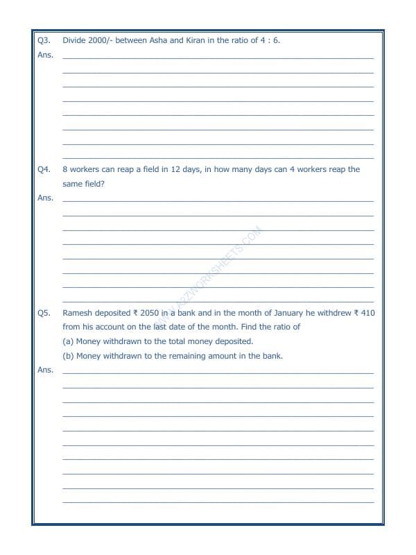 A2ZWorksheets:Maths-Measurement-Ratio Proportion And Unitary Method-02