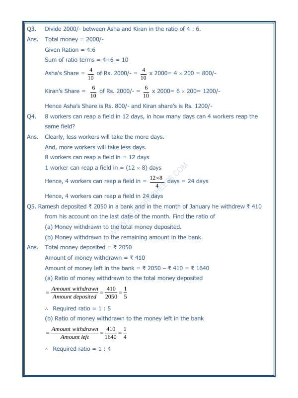 A2ZWorksheets:Maths-Measurement-Ratio Proportion And Unitary Method-02