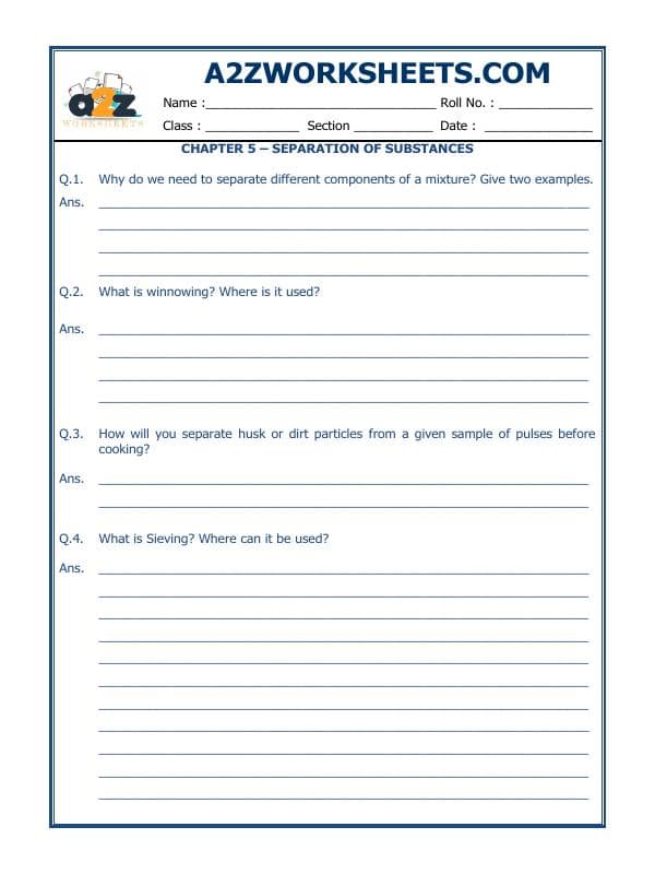 A2ZWorksheets:Science-Metals and Non-metals-Separation Of Substances-01