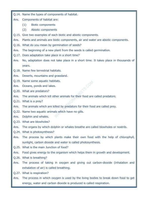 A2ZWorksheets:Science-Environment And Our Surroundings-The Living Organisms And Their Surroundings-01