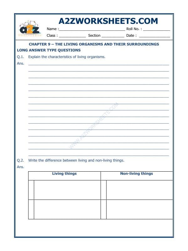 A2ZWorksheets:Science-Environment And Our Surroundings-The Living Organisms And Their Surroundings-03