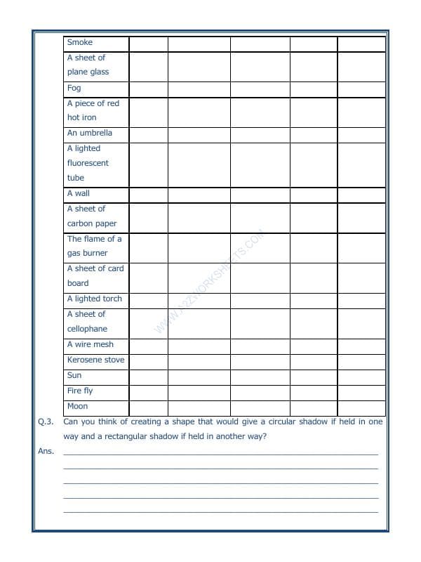 A2ZWorksheets:Science-Light,Shadows And Reflection-Light Shadows And Reflection-01