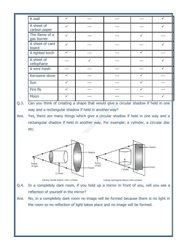 A2ZWorksheets:Science-Light,Shadows And Reflection-Light Shadows And Reflection-01