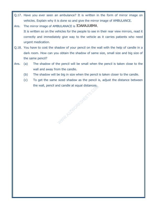 A2ZWorksheets:Science-Light,Shadows And Reflection-Light Shadows And Reflection-02