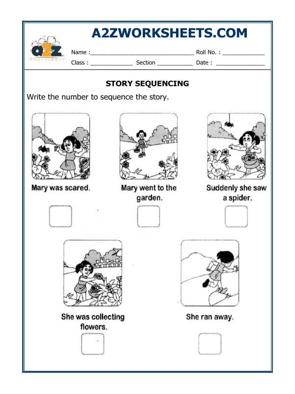 A2ZWorksheets:English-Writing-Story Sequencing