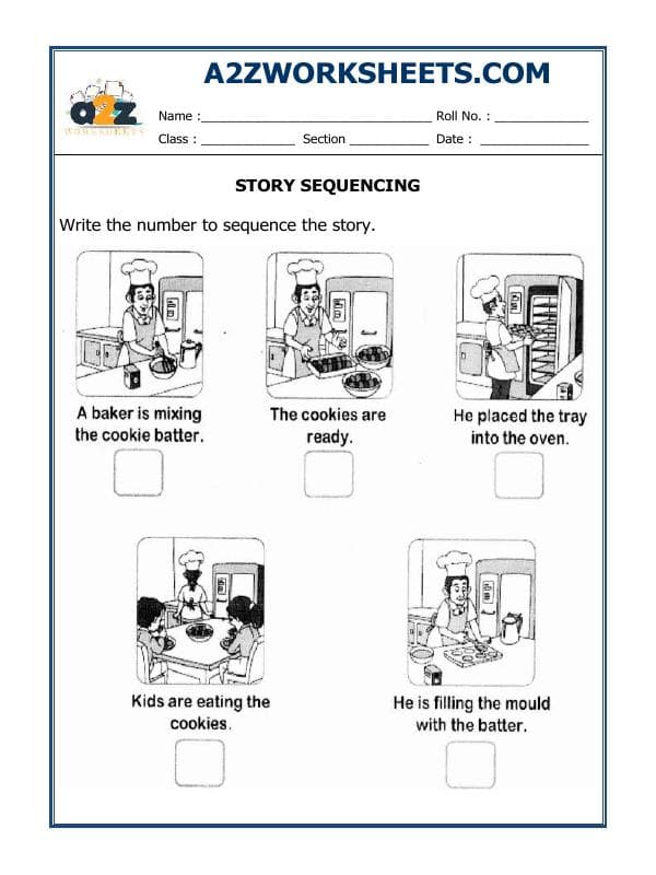 A2ZWorksheets:English-Writing-Story Sequencing